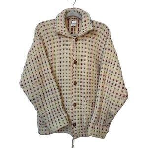 Las Americas 100% Wool Confetti Knit Button Cardigan Jacket Made in Ecuador